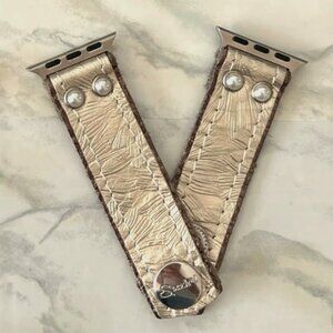 Spark*l Luxe Platino Champagne Skinny Bow Band - Size M, Apple Watch 38-41mm